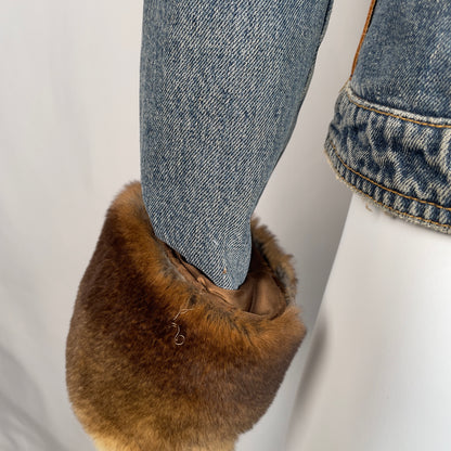 Dolce Gabbana 90's denim jacket with fur (S)