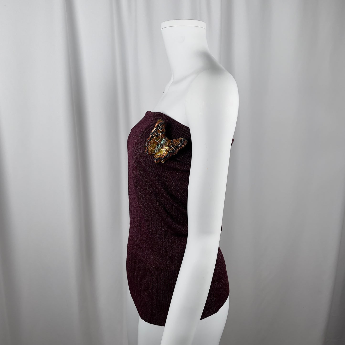 Chloé butterfly lurex knit bandeau top and scarf ensemble