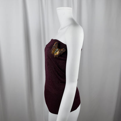 Chloé butterfly lurex knit bandeau top and scarf ensemble