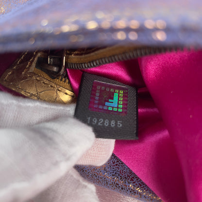 Fendi iridescent suede baguette with stone zucca