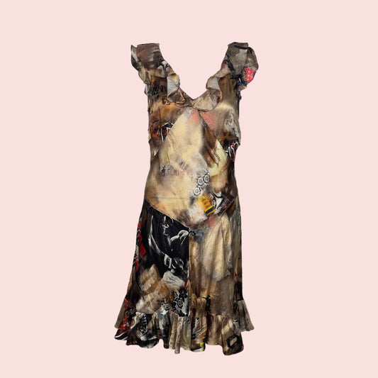John Galliano Y2K era “I’m a king” silk midi dress