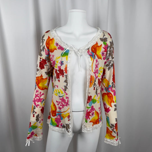 Dior floral knit cardigan with lace bows