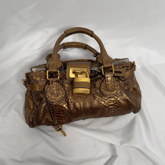 Chloé 2008 limited edition python paddington gold