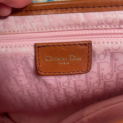 Dior floral denim saddle shoulder bag