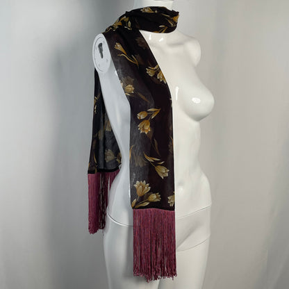 Dolce & Gabbana floral fringe scarf