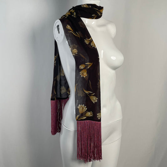 Dolce & Gabbana floral fringe scarf