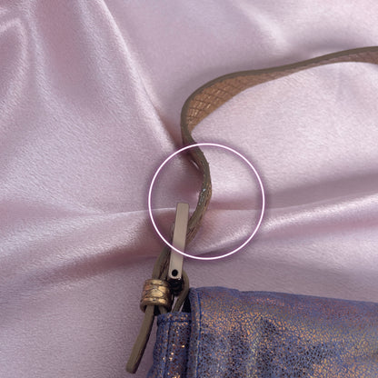 Fendi iridescent suede baguette with stone zucca