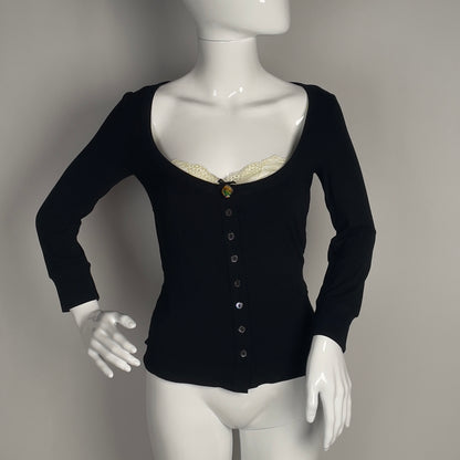 Dolce & gabbana 2000's Madonna lace henley top