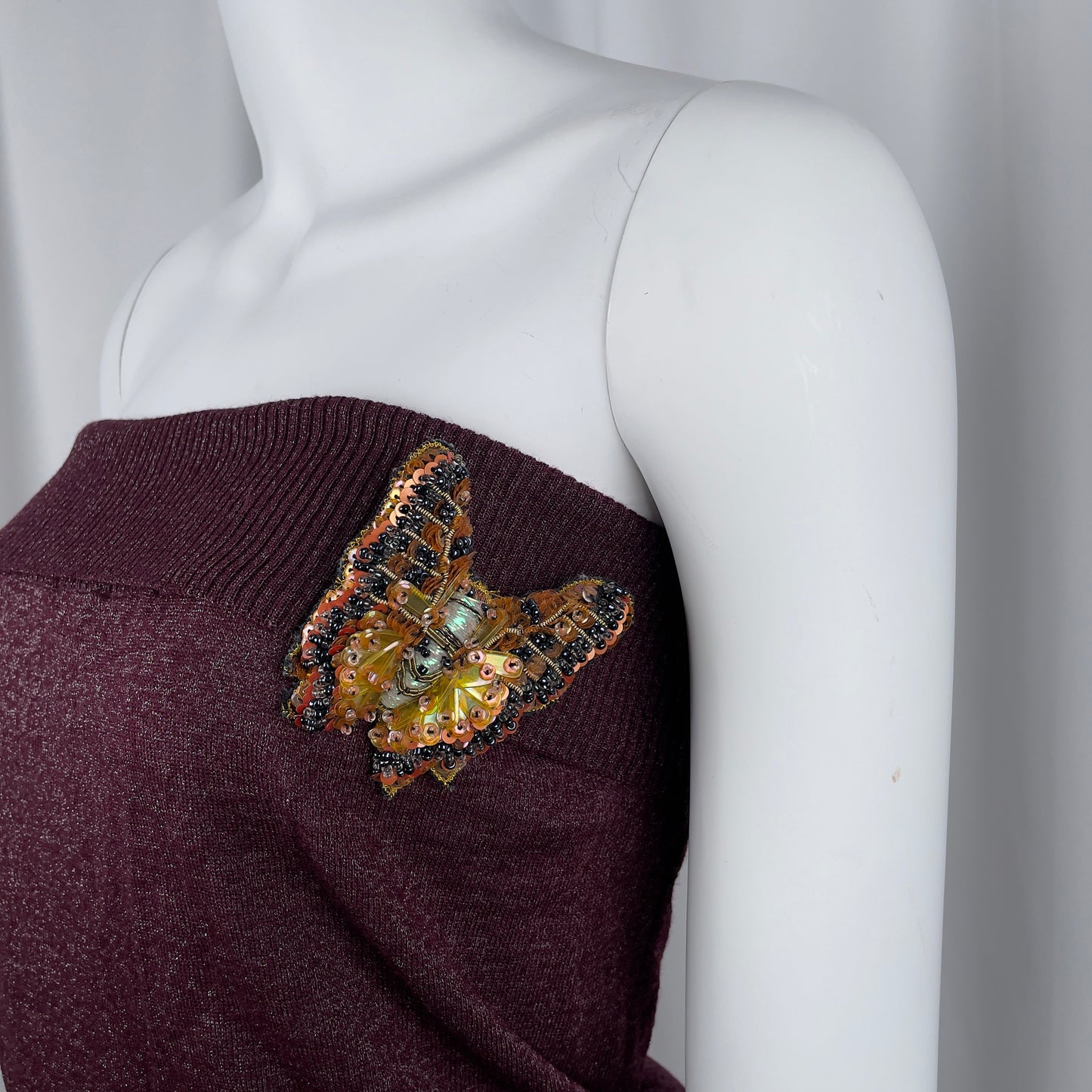 Chloé butterfly lurex knit bandeau top and scarf ensemble