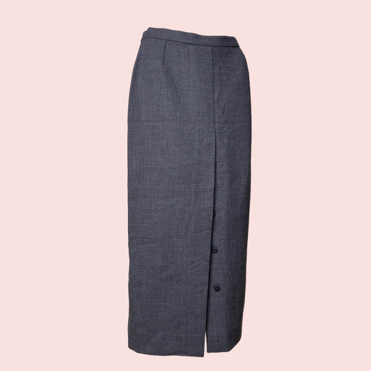 DOLCE & GABBANA high waisted midi wool button skirt