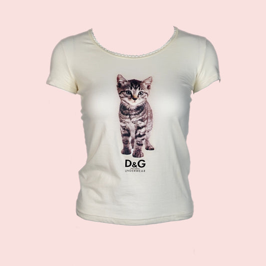 D&G underwear Cat print top (S)