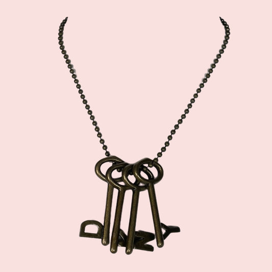 DKNY metal ball chain key necklace