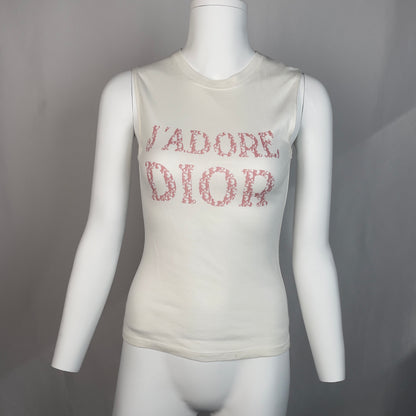 J'adore Dior trotter White x Pink tank top (XS)