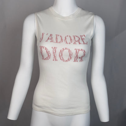J'adore Dior trotter White x Pink tank top (XS)