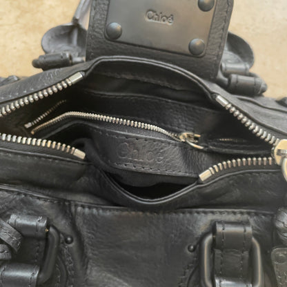 Chloé 2008 mini Paddington in black with black matte hardware