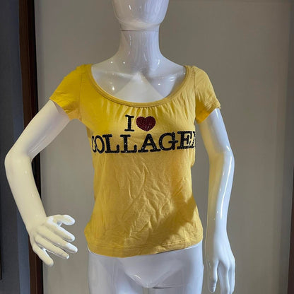 Dolce and Gabbana D&G “I love collagen” swarovski shirt (M)