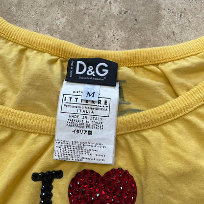 Dolce and Gabbana D&G “I love collagen” swarovski shirt (M)