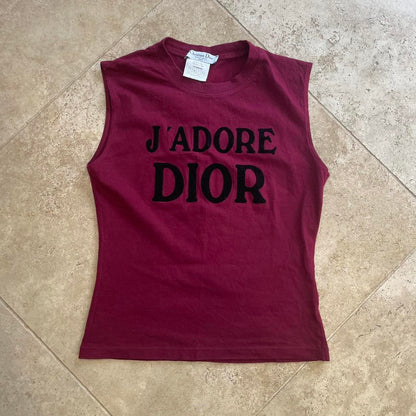FW 2002 Dior “J’adore Dior” Shirt in maroon/burgundy