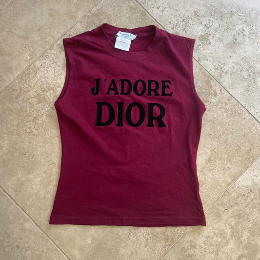 FW 2002 Dior “J’adore Dior” Shirt in maroon/burgundy