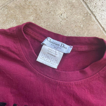 FW 2002 Dior “J’adore Dior” Shirt in maroon/burgundy