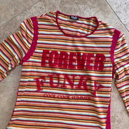 D&G Dolce and Gabbana “Forever funky” psychedelic tee shirt (S-M)