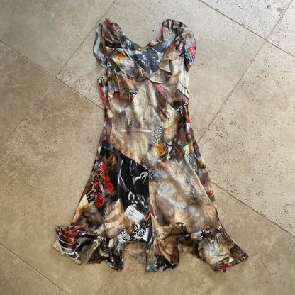 John Galliano Y2K era “I’m a king” silk midi dress