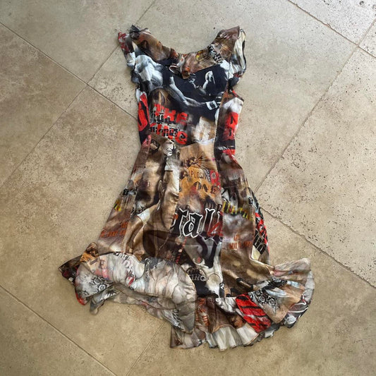 John Galliano Y2K era “I’m a king” silk midi dress
