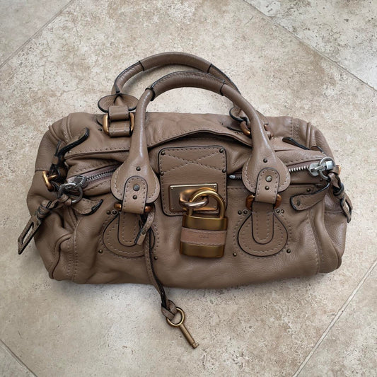 Chloe 2008 Paddington bag in dark beige.