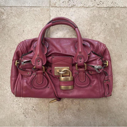 Chloe Paddington bag in burgundy pink