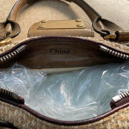 Chloe fabric Paddington bag with deep olive leather