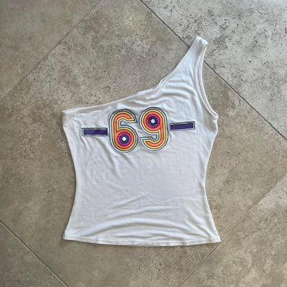 FW 2000 Chloé “69” 70’s vibe asymmetrical top (M)